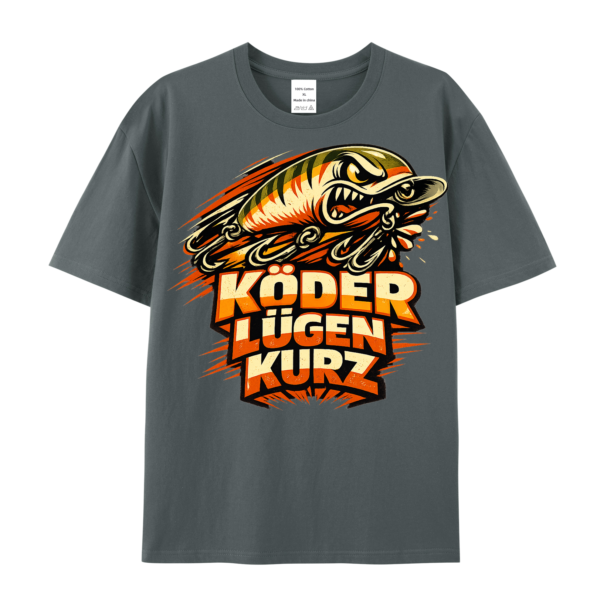 T-Shirt Köder Lügen Kurz Angler Style
