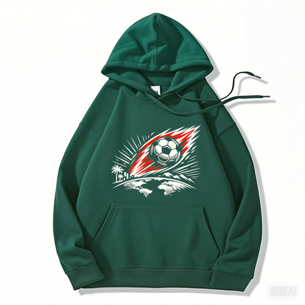 Hoodie Leuchtende Typowellen der Fußballnacht