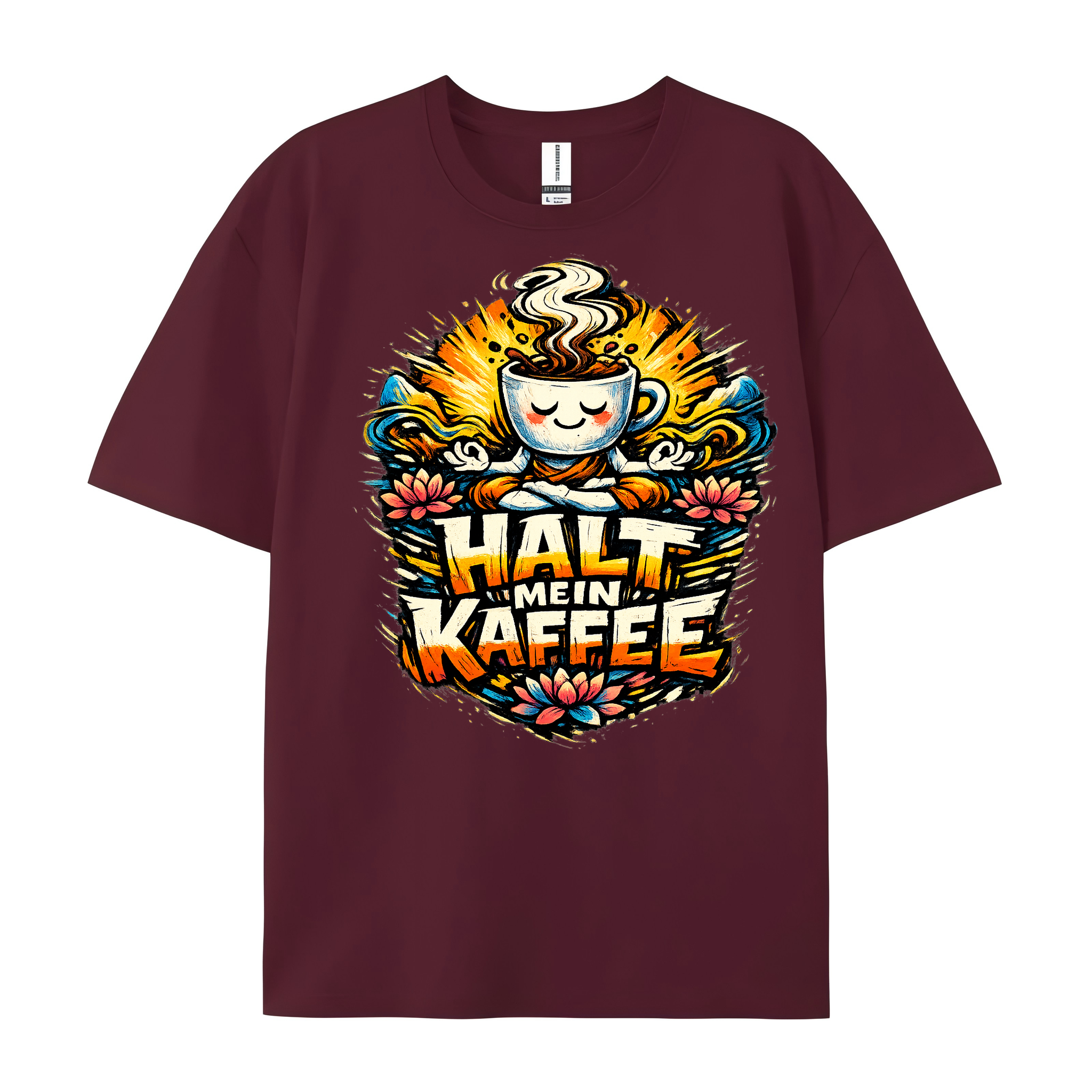 T-Shirt Kaffee & Asanas Yoga Humor