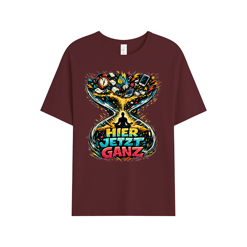 T-Shirt Hier, Jetzt, Ganz – Yoga Balance & Achtsamkeit