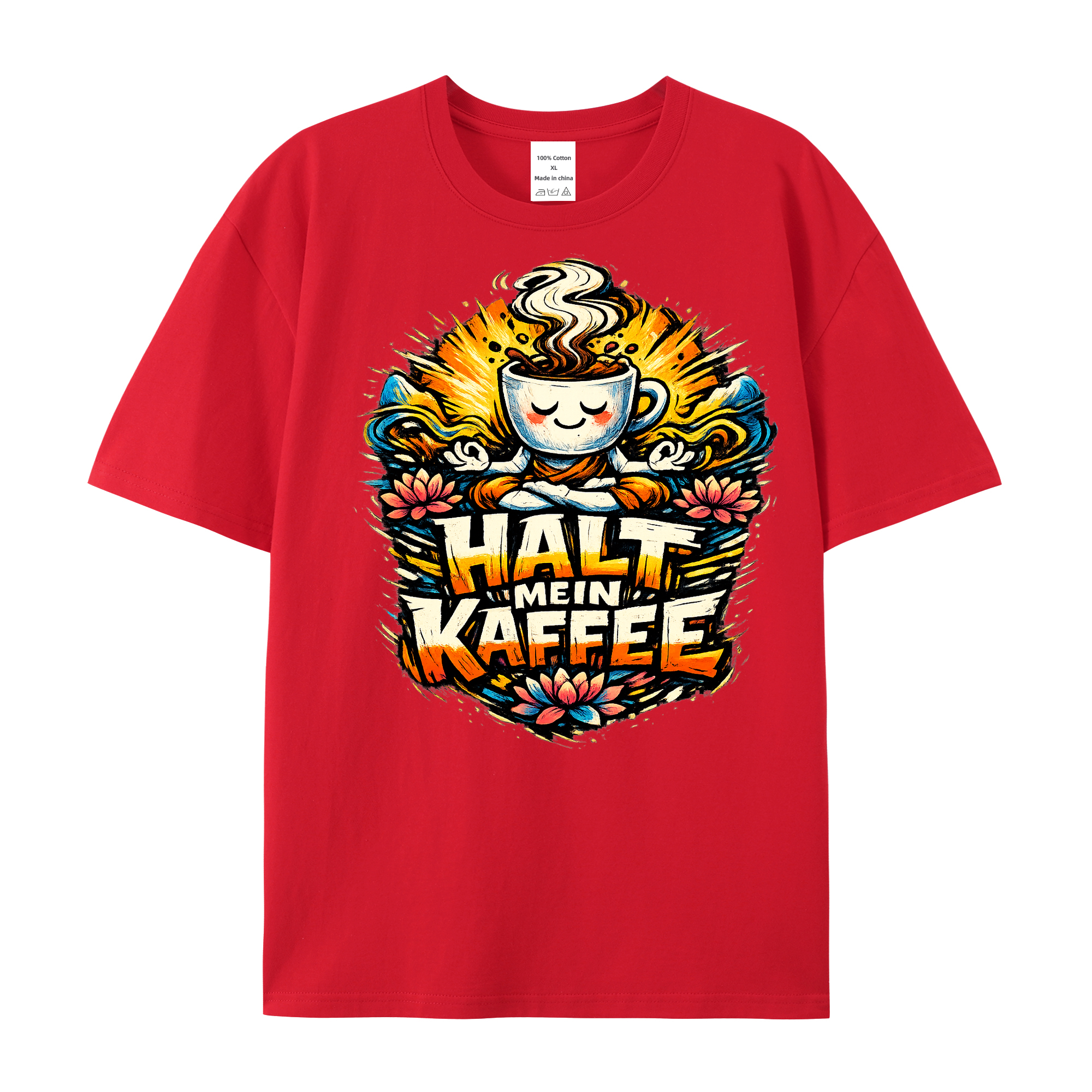 T-Shirt Kaffee & Asanas Yoga Humor