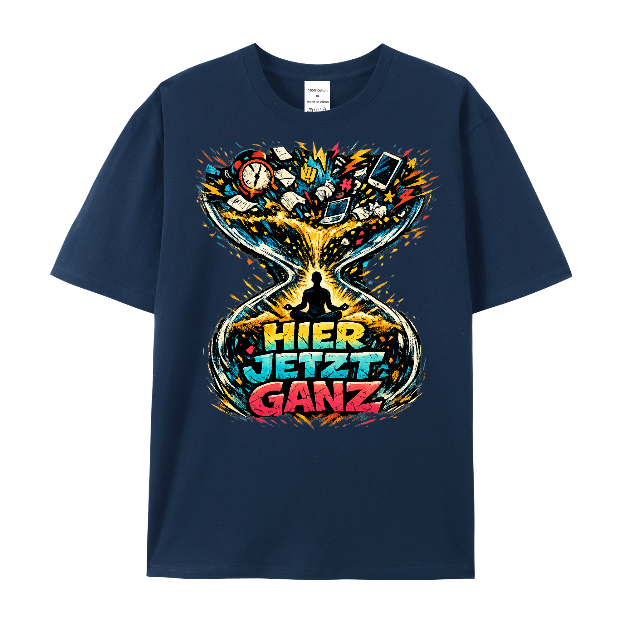 T-Shirt Hier, Jetzt, Ganz - Yoga Balance & Achtsamkeit