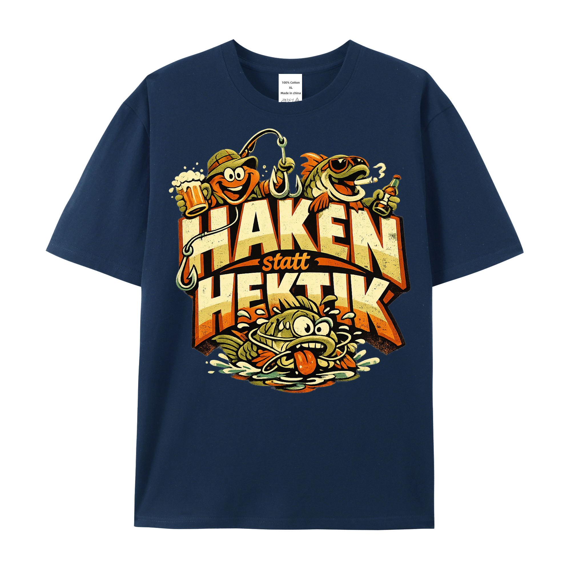 T-Shirt Haken statt Hektik Anglergeist