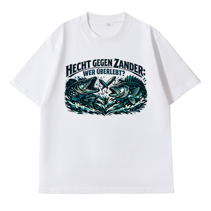 T-Shirt Anglerduell: Hecht vs. Zander Survival Edition