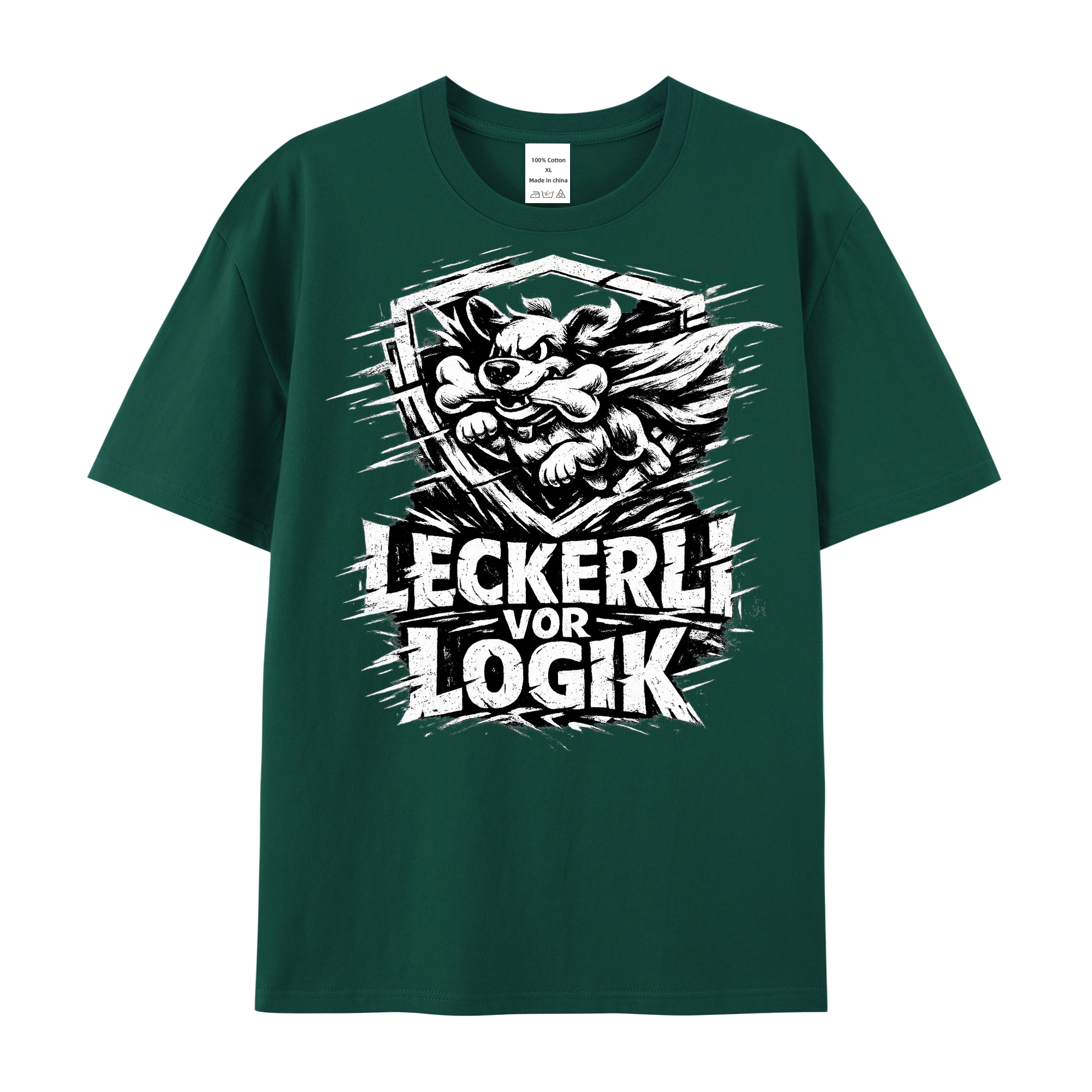 T-Shirt Leckerli vor Logik Hundeliebe