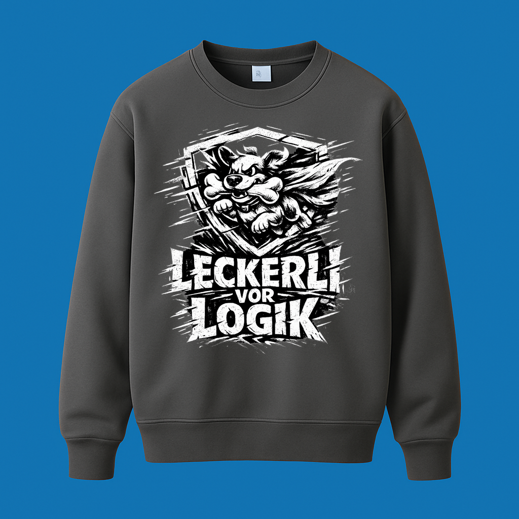 Sweatshirt Leckerli vor Logik Hundeliebe