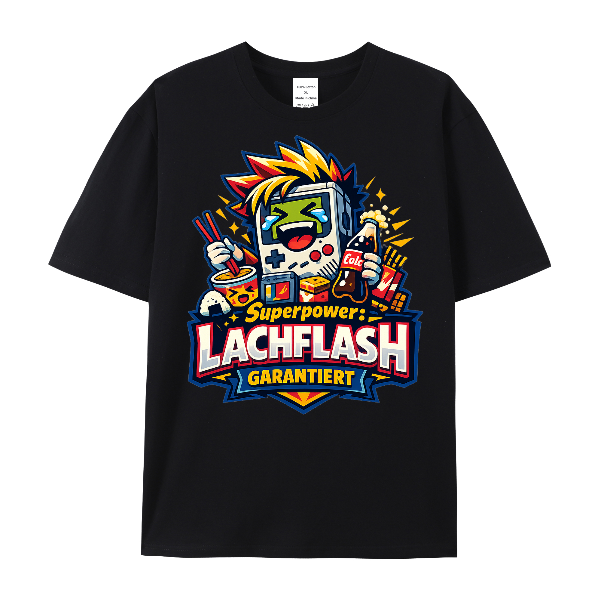 T-Shirt Lach-Alarm: Superpower Lachflash garantiert