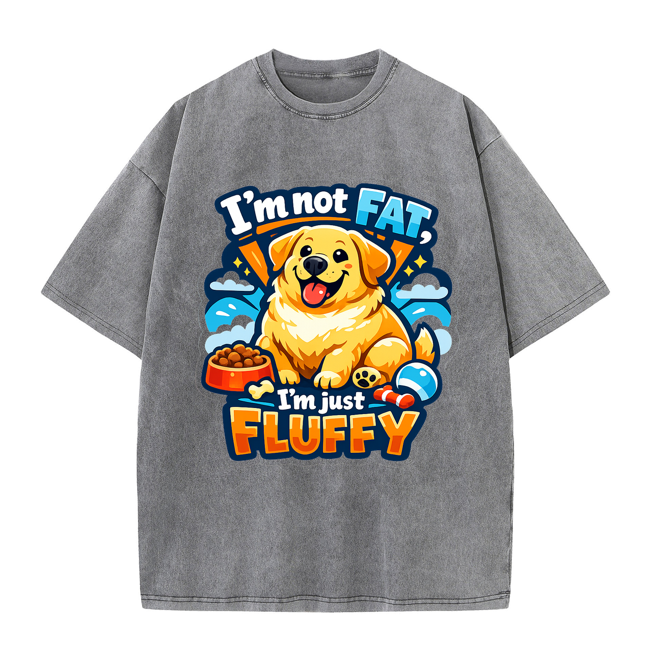 T-shirt I'm Not Fat, I'm Just Fluffy - Funny Dog Lover
