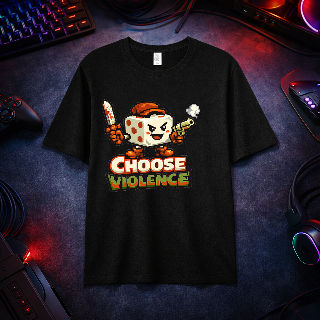 T-Shirt Pixel Power Choose Violence