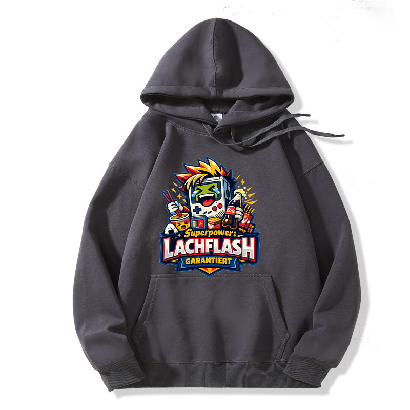 Hoodie Lachflash Superpower — Anime Spaß Booster