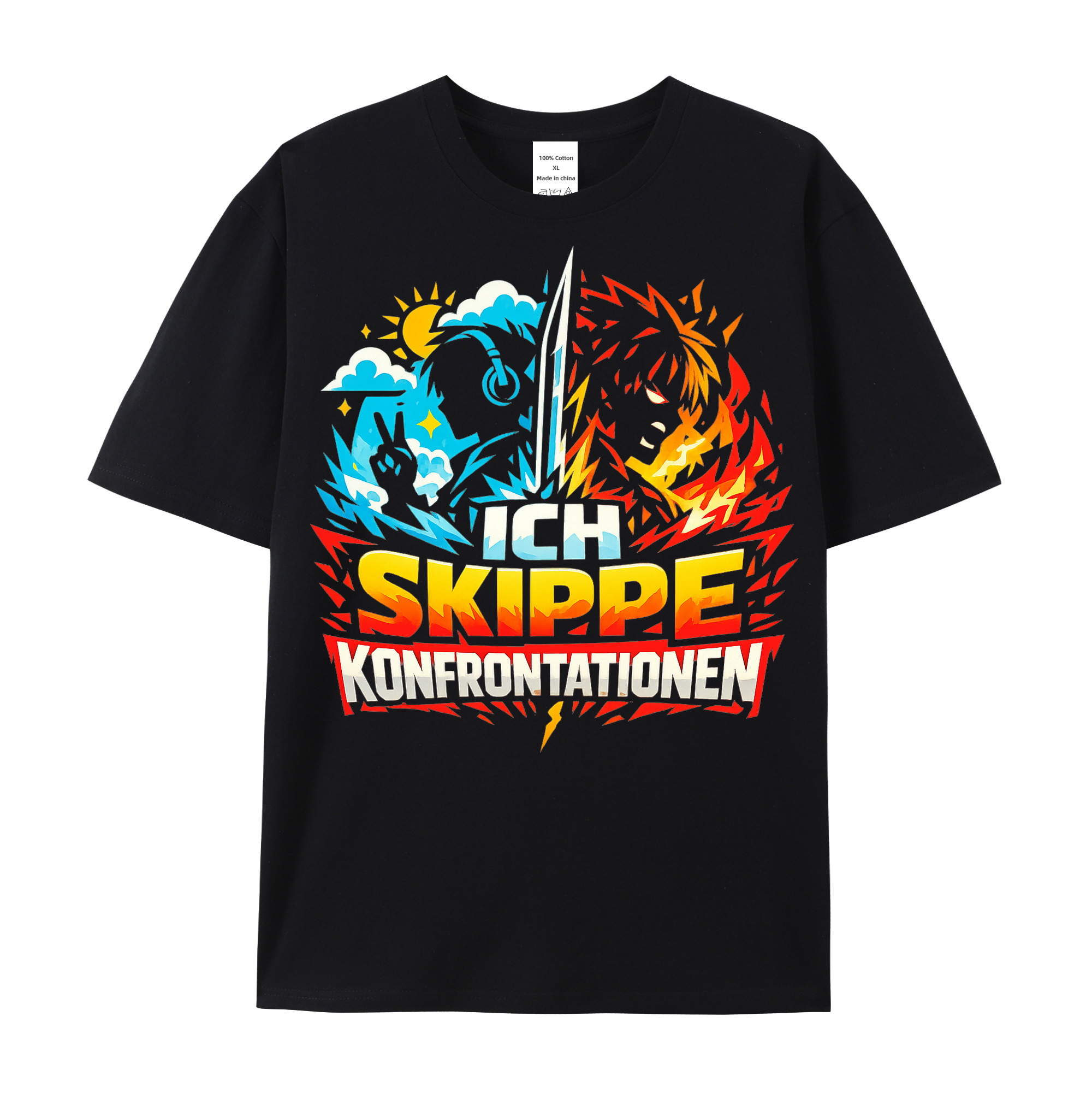 T-Shirt Konfrontations-Mode: Skip & Chill