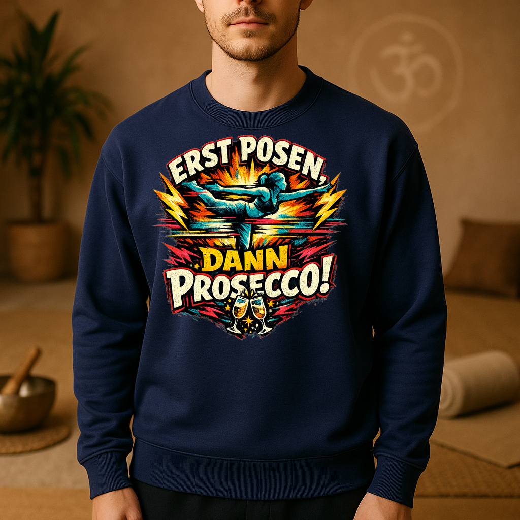 Sweatshirt Yoga Bliss Pose then Prosecco