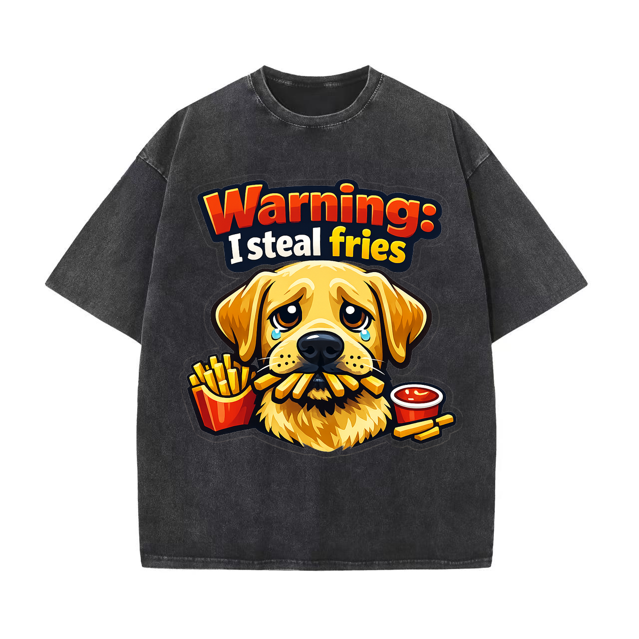 T-shirt Warning: I Steal Fries Dog Owner Humor