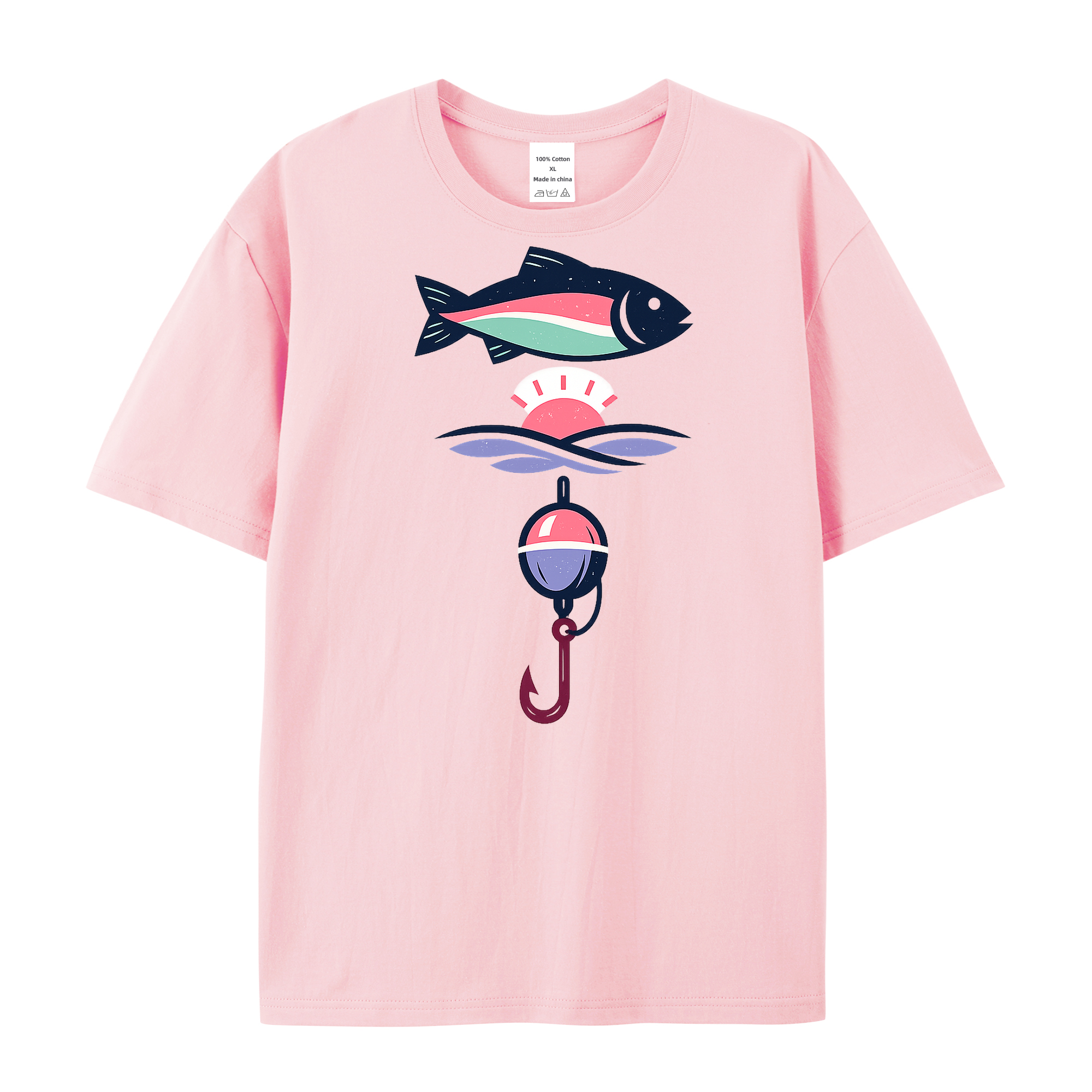 T-Shirt Anglerherz im Wellenrausch