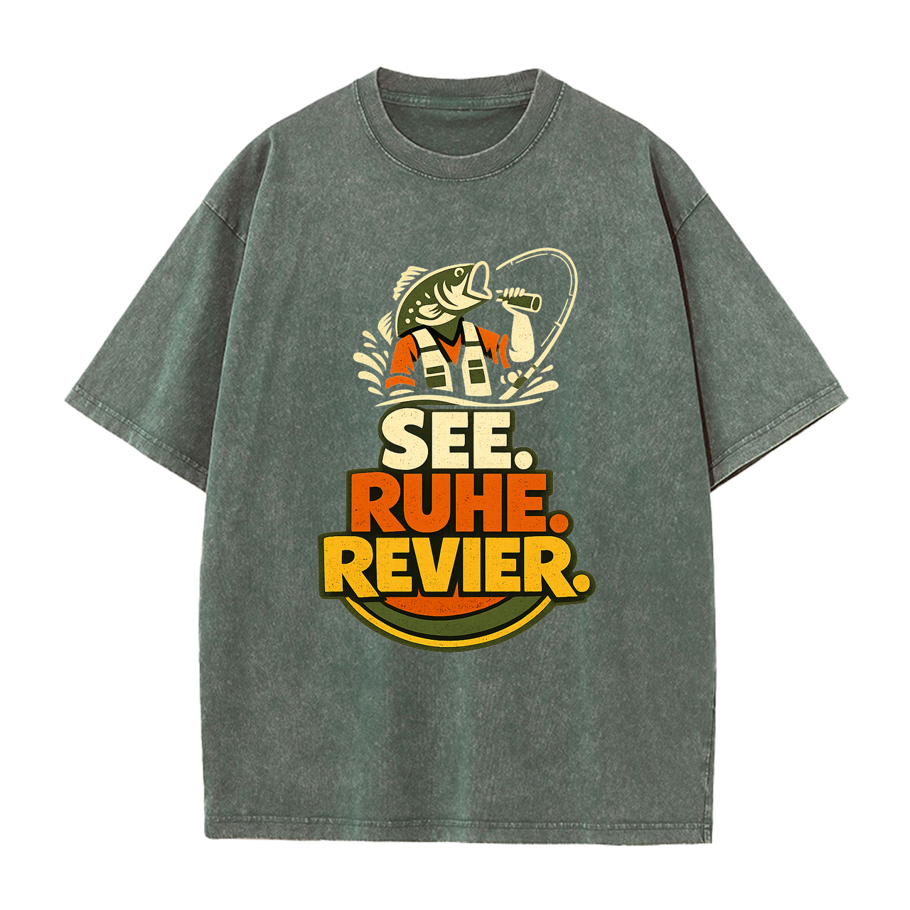 T-Shirt See. Ruhe. Revier. Anglerstyle