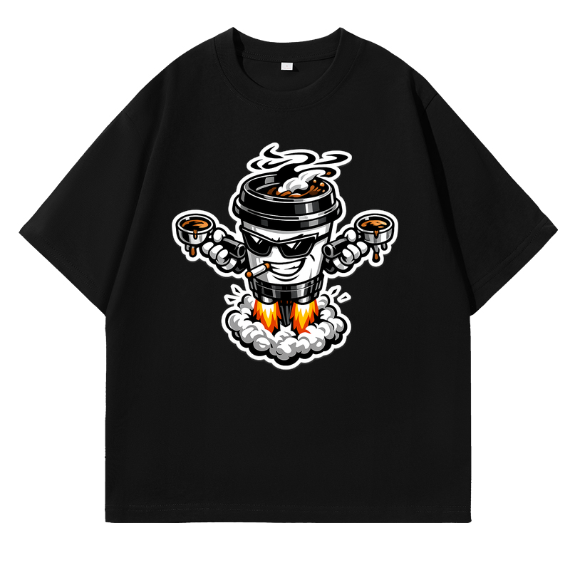 T-Shirt Velvet Steam Clash: Kaffee-Kult trifft auf cremigen 