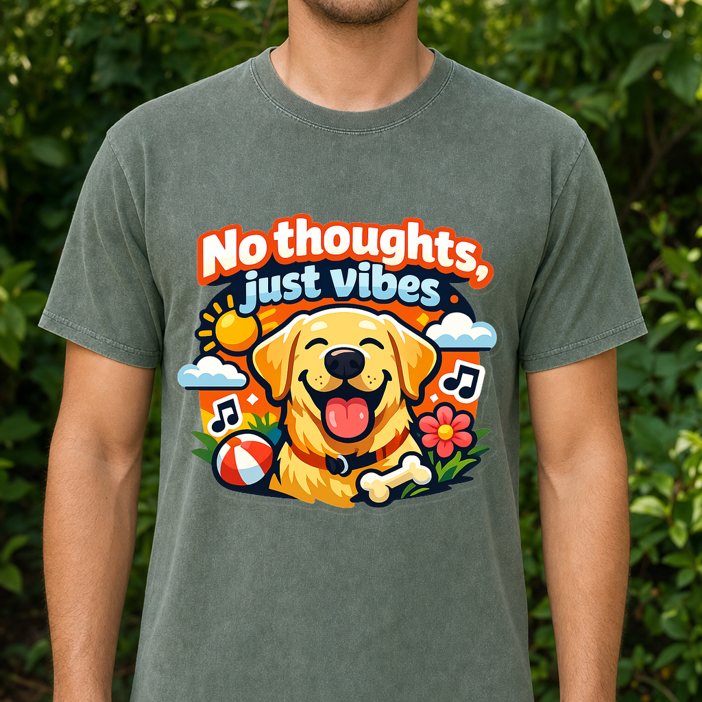 T-shirt No Thoughts Just Vibes Dog Lover