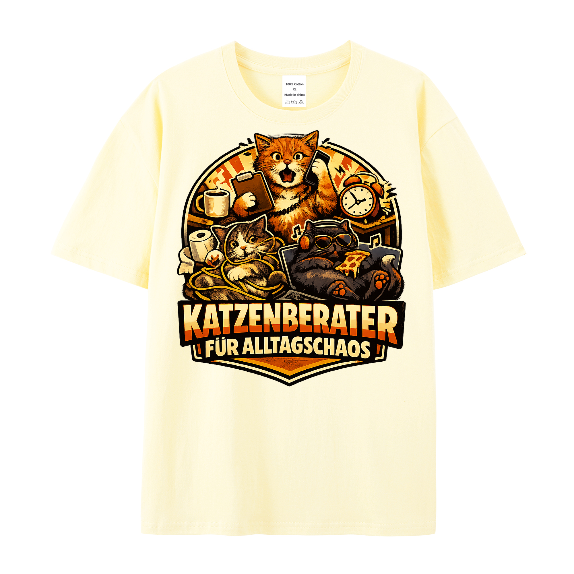 T-Shirt Chaos-Katze: Dein Alltagsberater