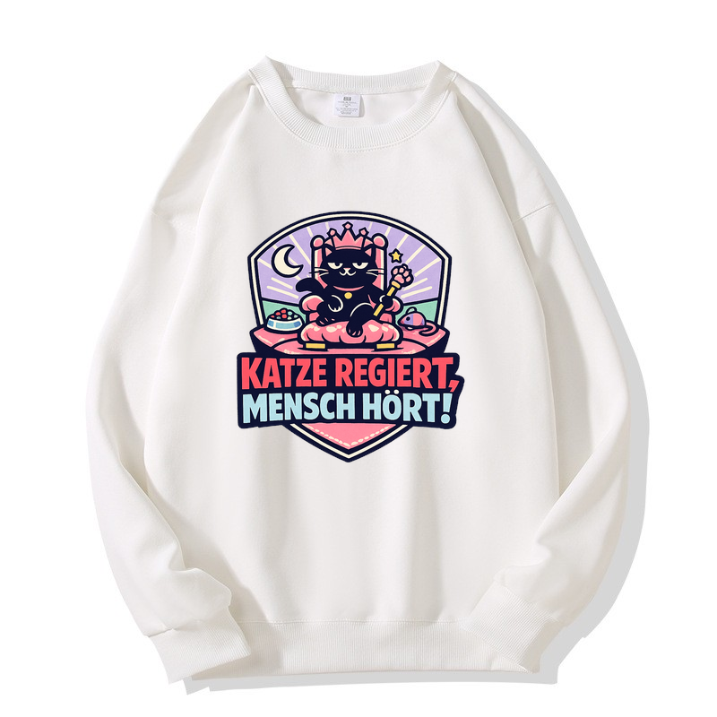 Sweatshirt Katzenkönig: Mensch im Dienste der Purr-sonalität