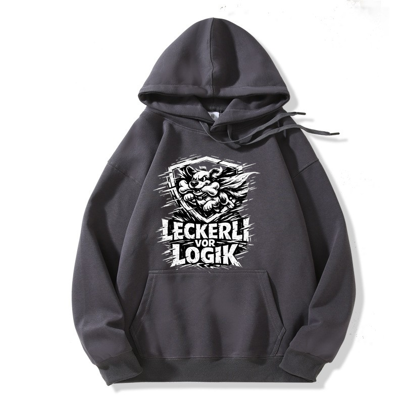 Hoodie Leckerli vor Logik Pfotenstyle