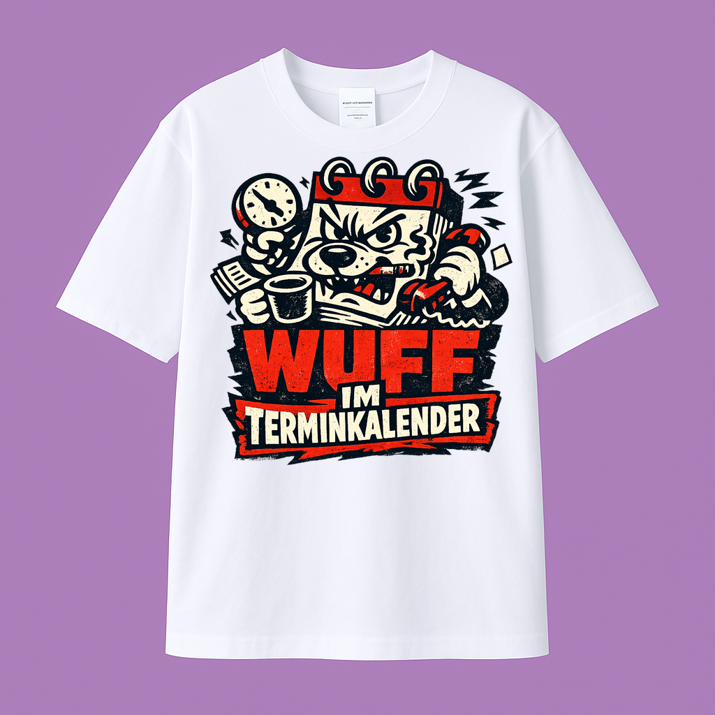 Wuff im Terminkalender t-shirt