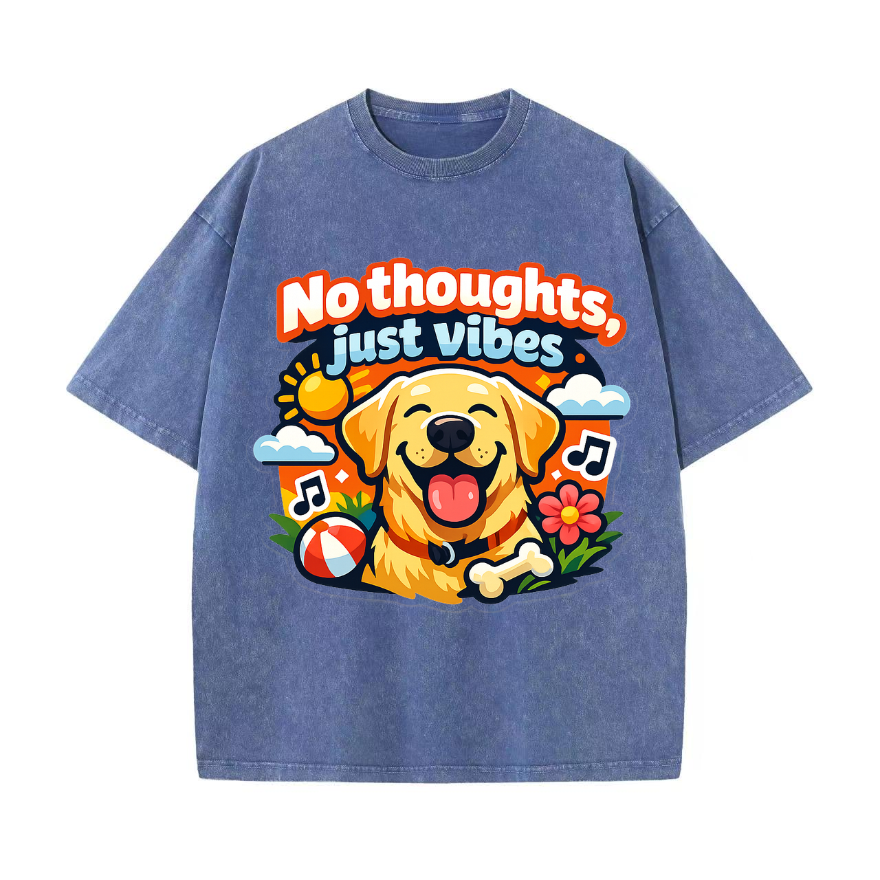 T-shirt No Thoughts Just Vibes Dog Lover