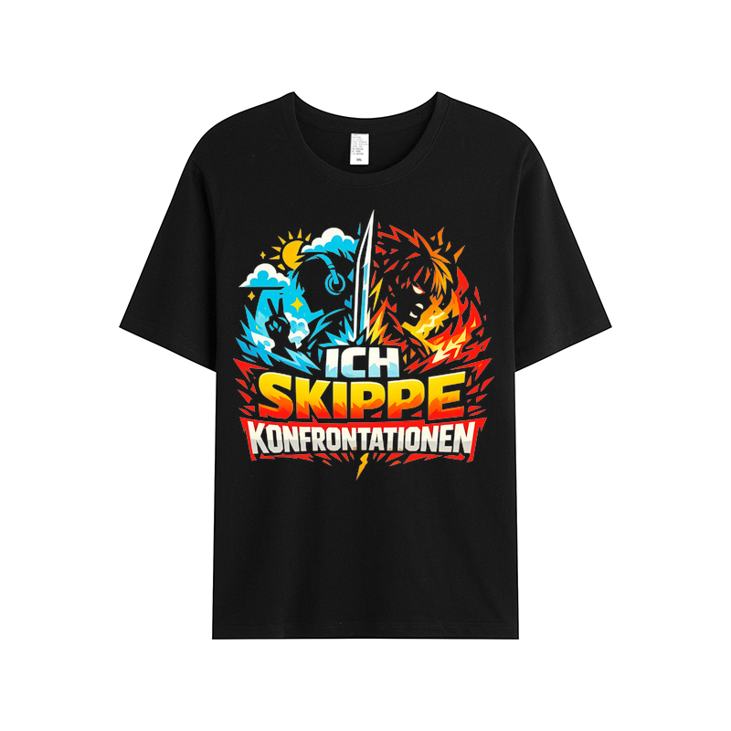 T-Shirt Anime Skip Mode Konfrontation