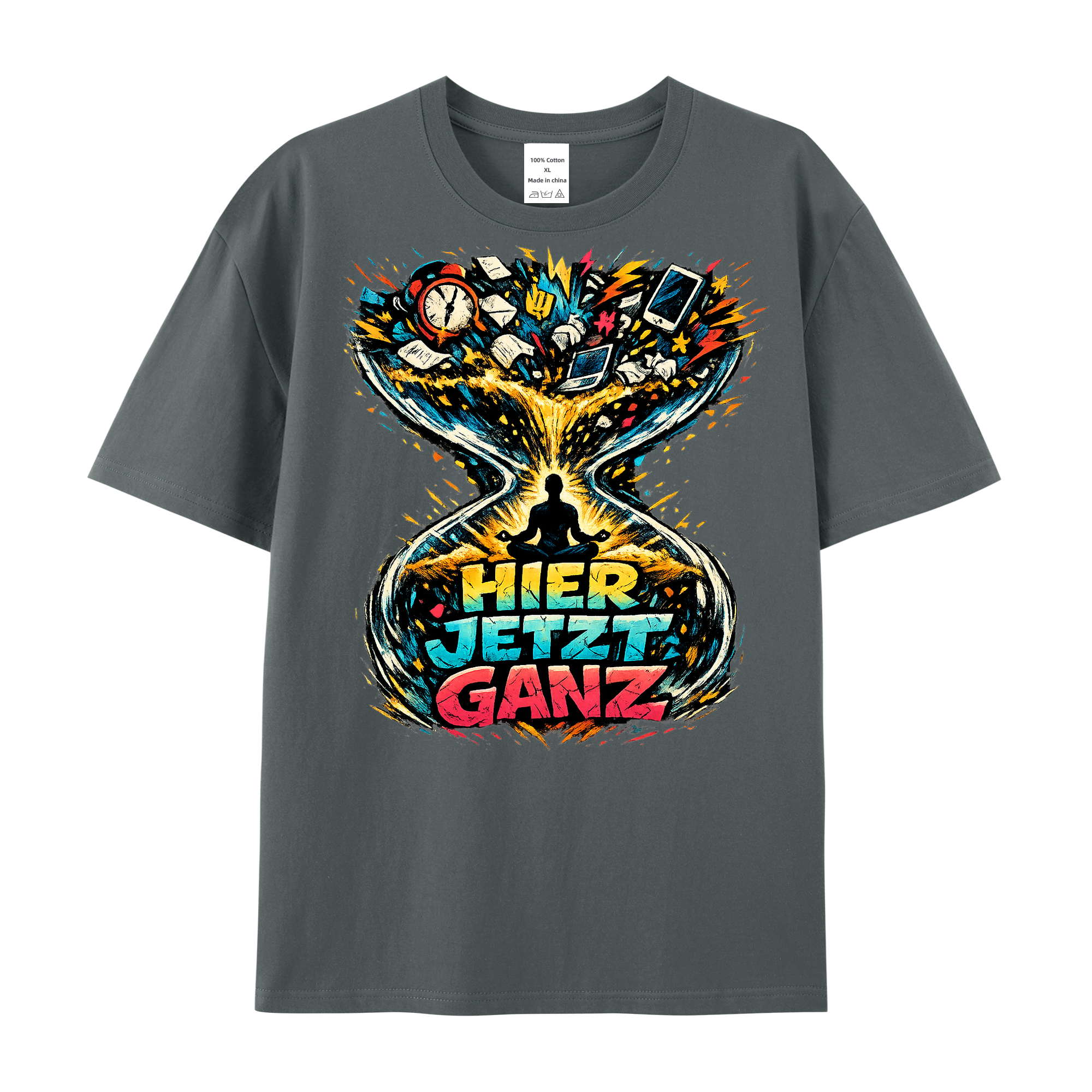 T-Shirt Hier, Jetzt, Ganz - Yoga Balance & Achtsamkeit