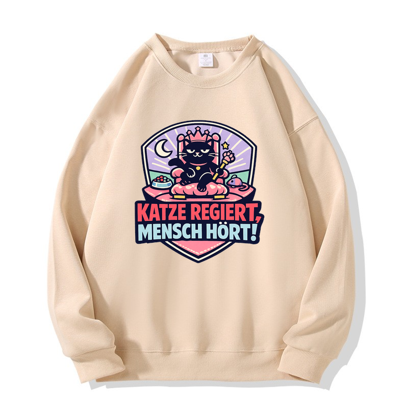 Sweatshirt Katzenkönig: Mensch im Dienste der Purr-sonalität