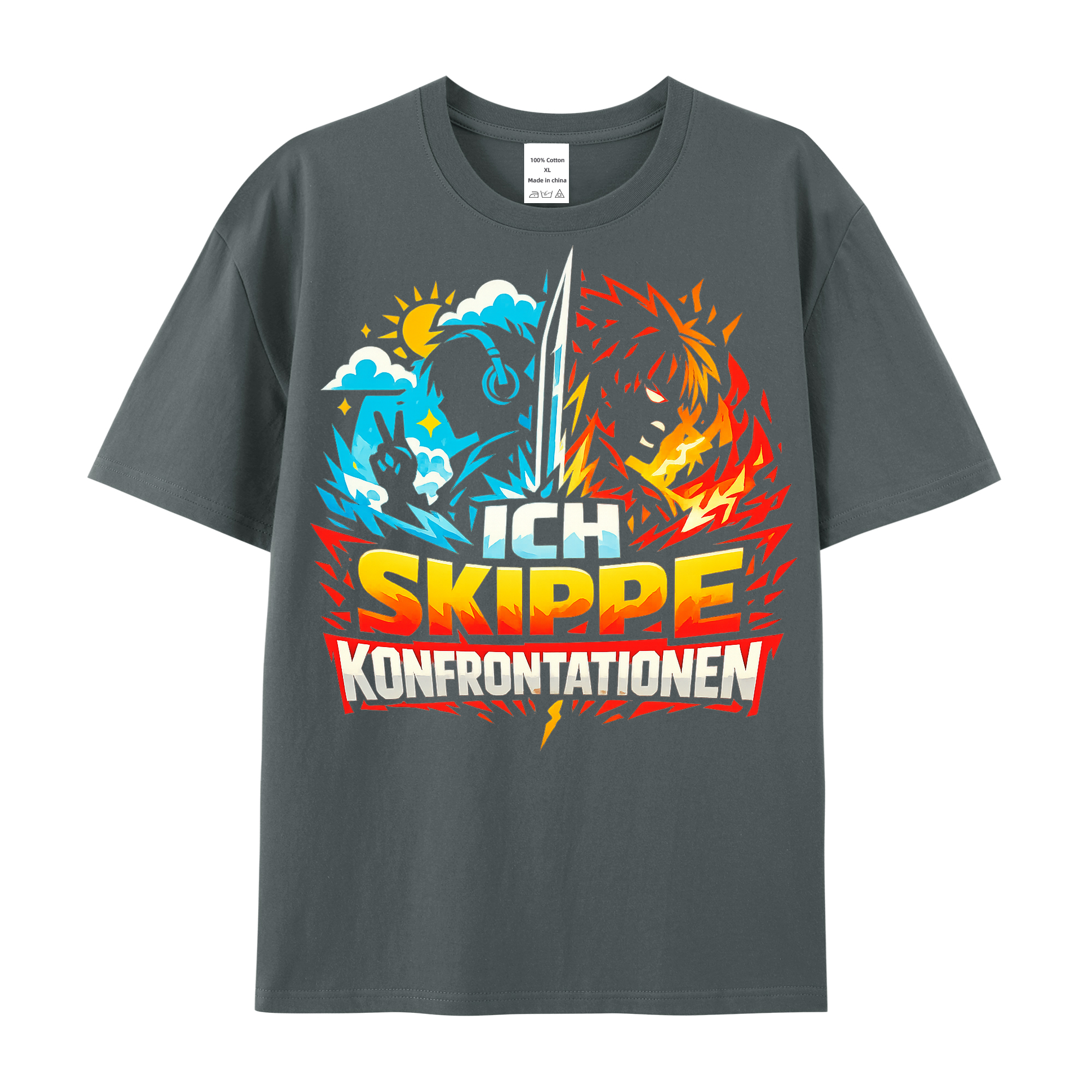 T-Shirt Konfrontations-Mode: Skip & Chill