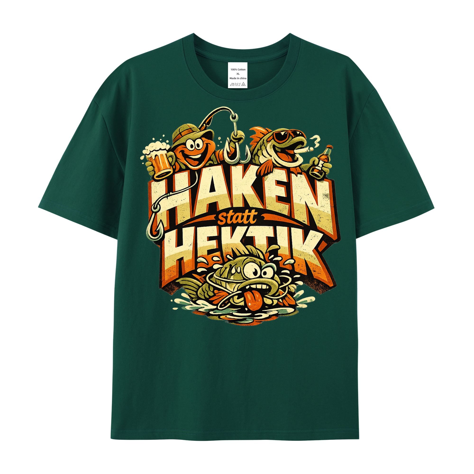 T-Shirt Haken statt Hektik Anglergeist