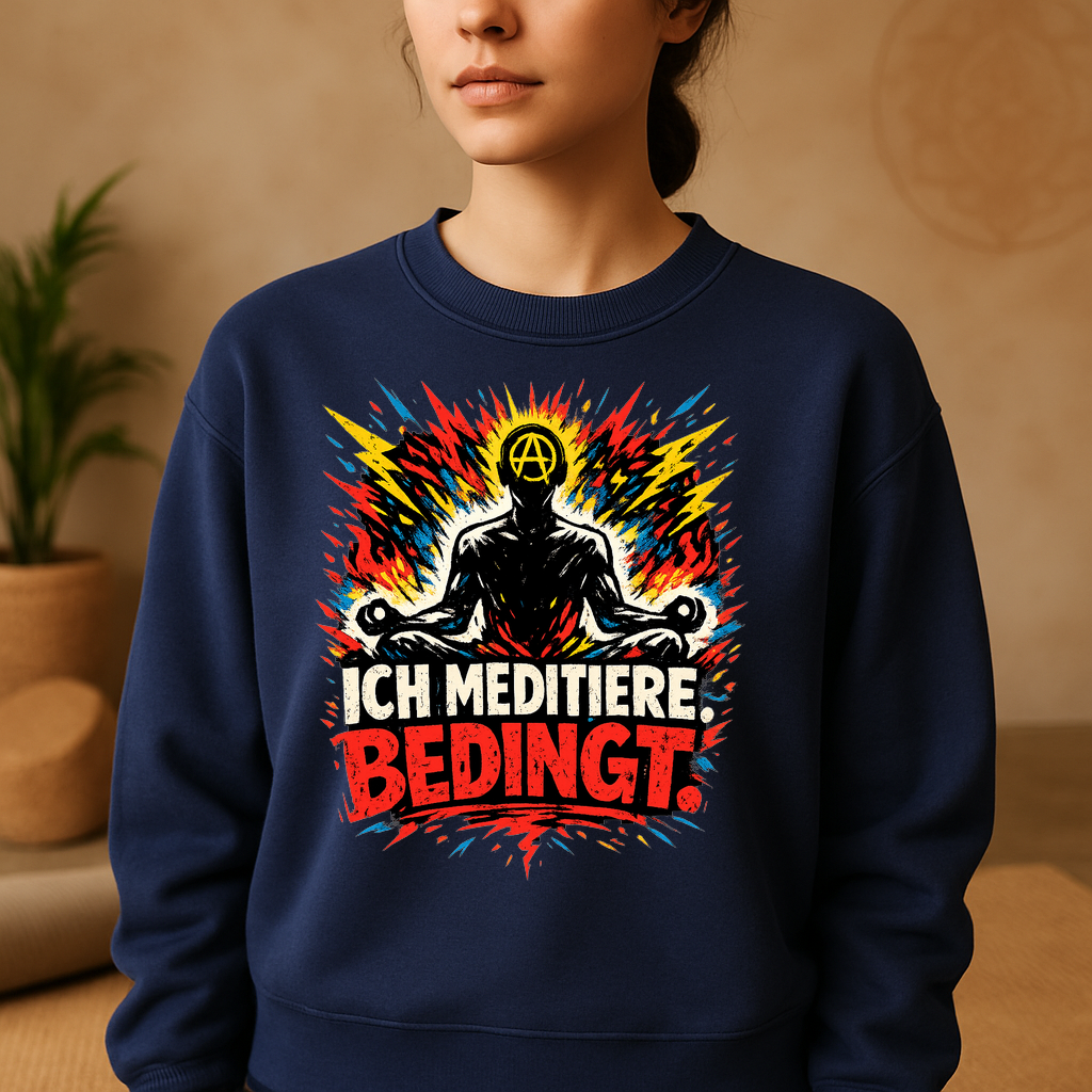 Sweatshirt Meditations-Mood — Ich meditiere. Bedingt.