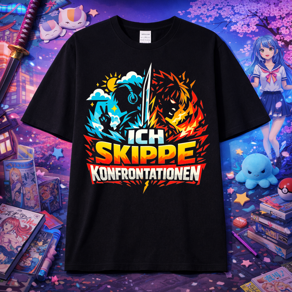 T-Shirt Konfrontations-Mode: Skip & Chill