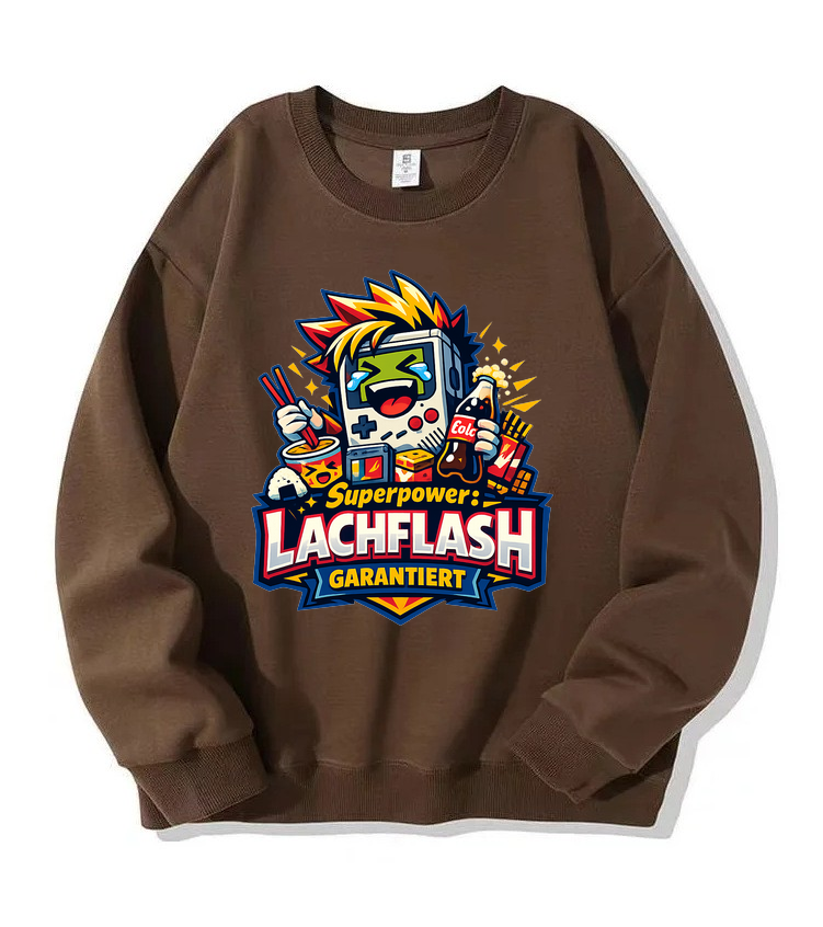 Sweatshirt Lachflash Superpower – Anime Humor Essential