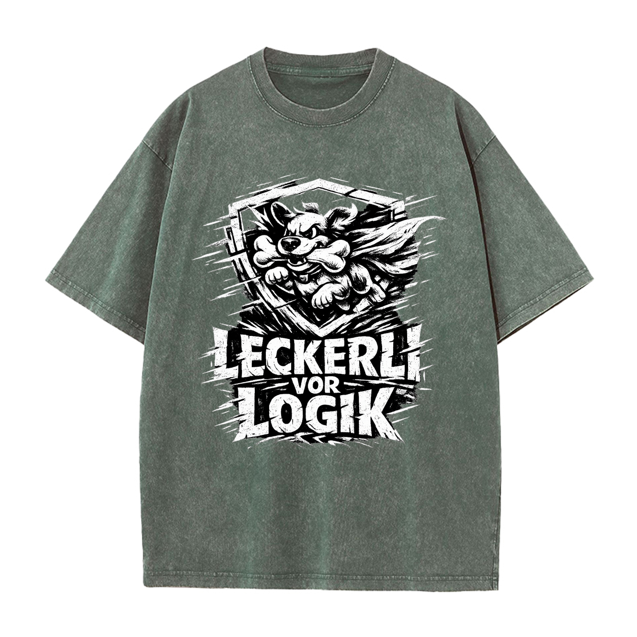 T-Shirt Leckerli vor Logik Hundeliebe