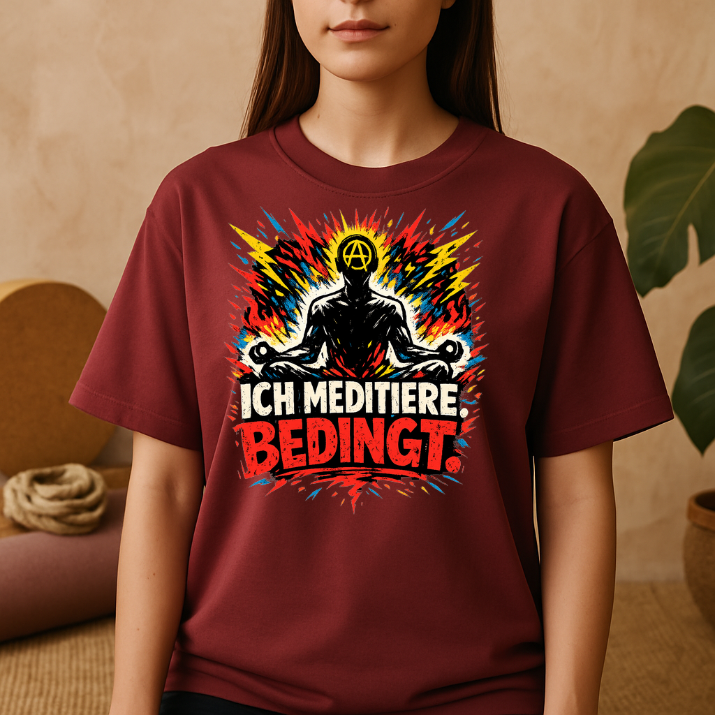 T-Shirt Meditationsmuffel – Ich meditiere. Bedingt.