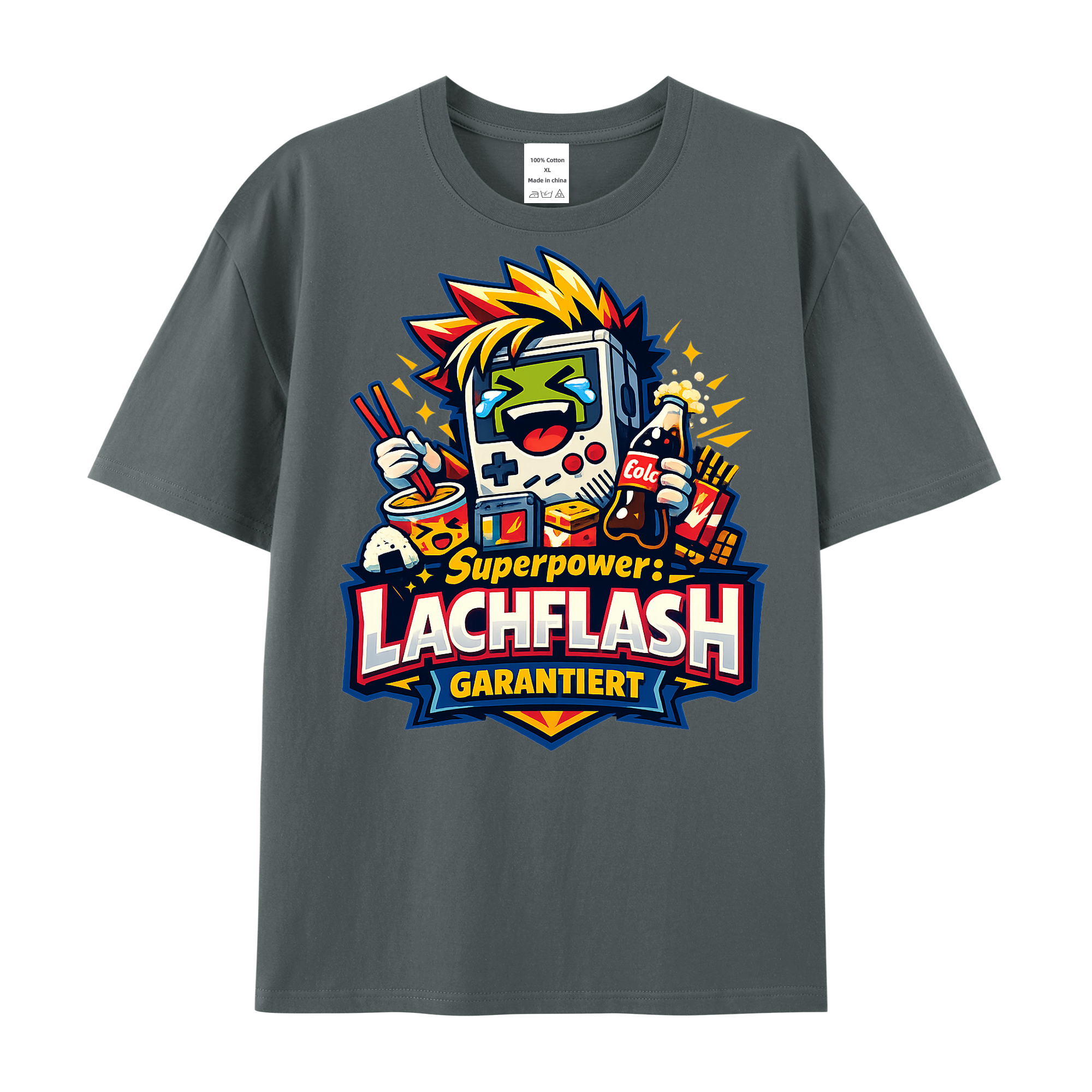 T-Shirt Lach-Alarm: Superpower Lachflash garantiert