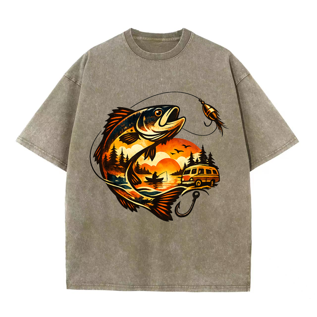 T-Shirt Anglerträume in Blau