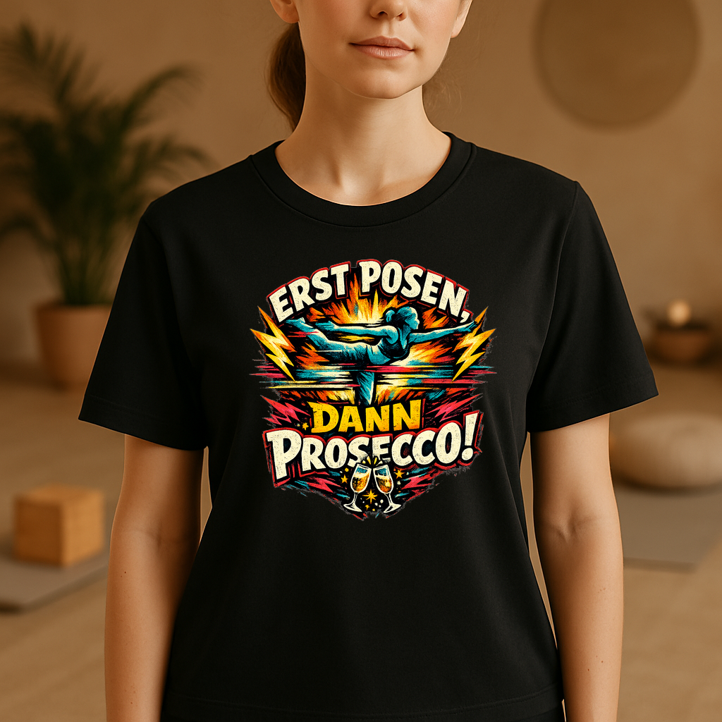 T-Shirt Yoga Bliss Pose then Prosecco