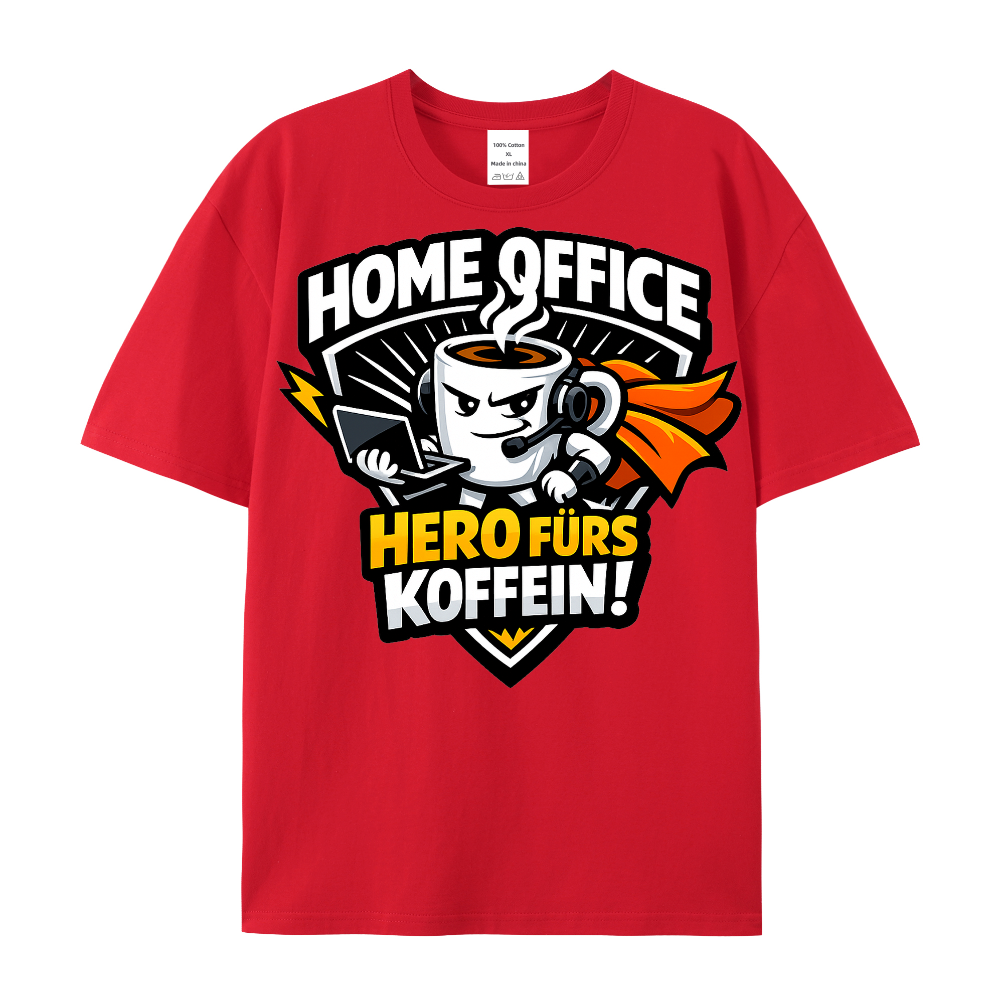T-shirt Kaffeekrieger Emblem Büro Alltag
