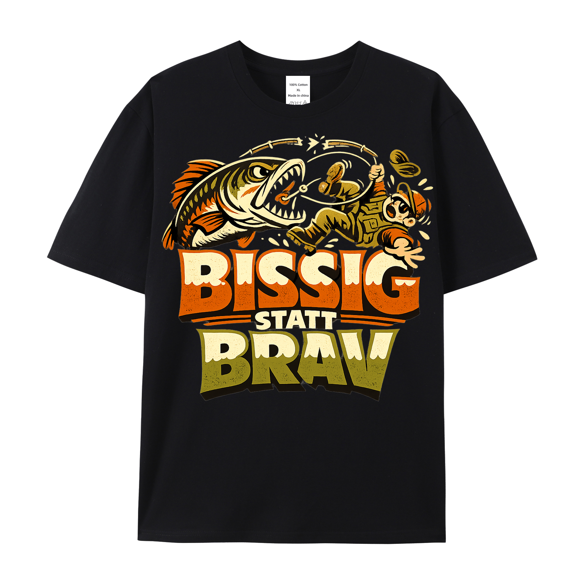 T-Shirt Bissig statt Brav Anglerstyle
