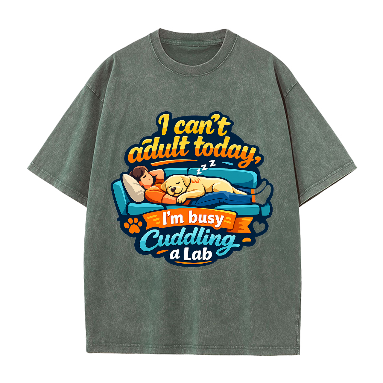 T-shirt I Can't Adult Today I'm Busy Cuddling a Lab