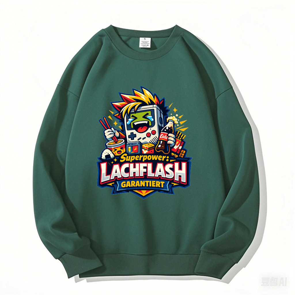Sweatshirt Lachflash Superpower – Anime Humor Essential