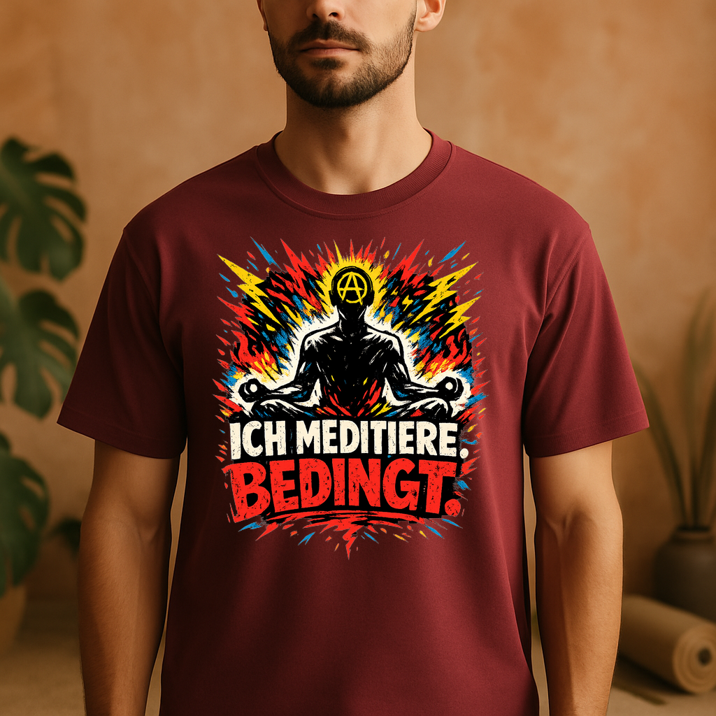 T-Shirt Meditationsmuffel – Ich meditiere. Bedingt.