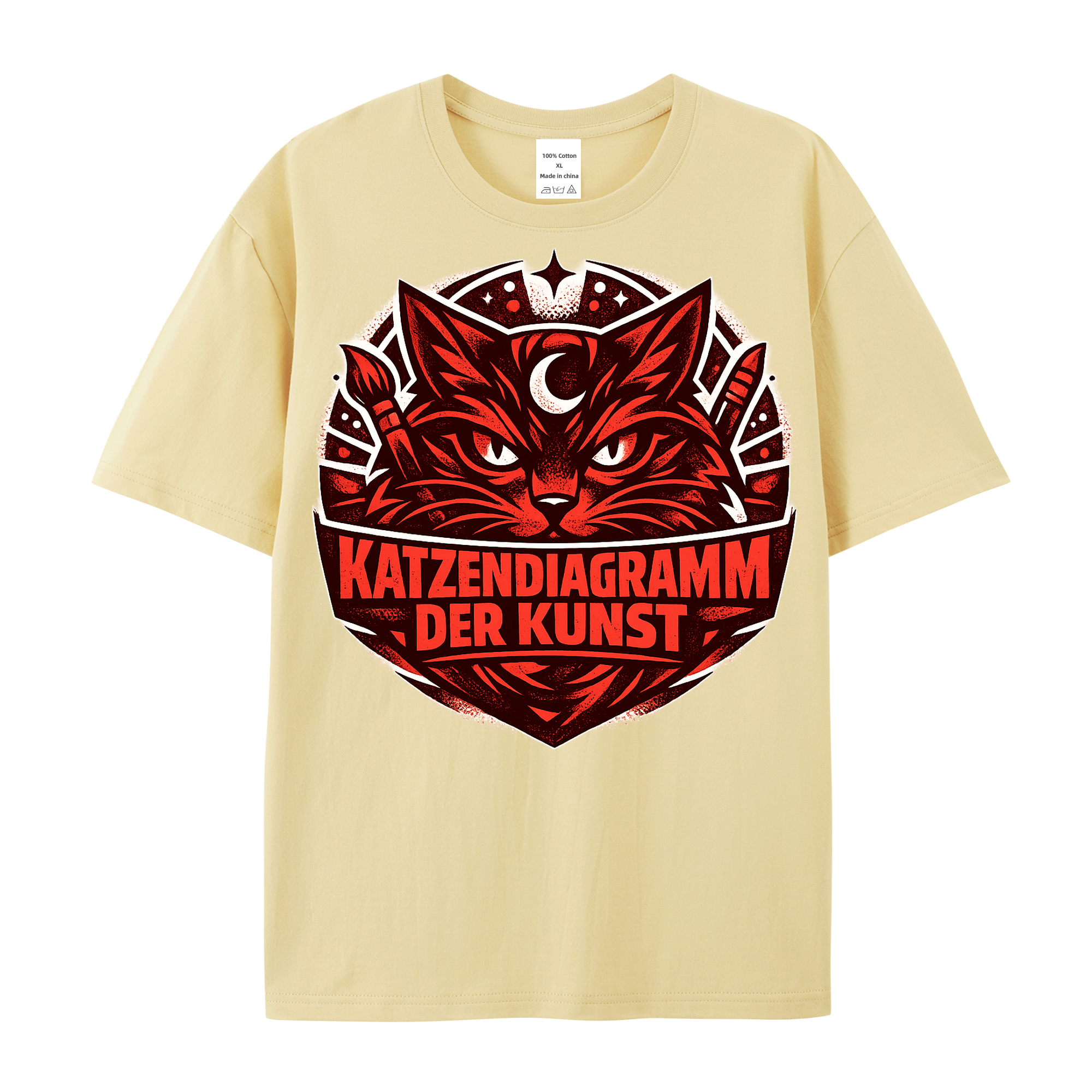 T-Shirt Katzenkunst im Diagramm der Freude