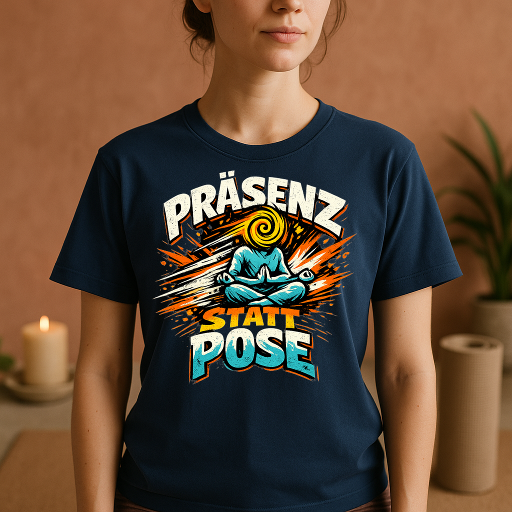 T-Shirt Präsenz statt Pose — Yoga Lifestyle Shirt