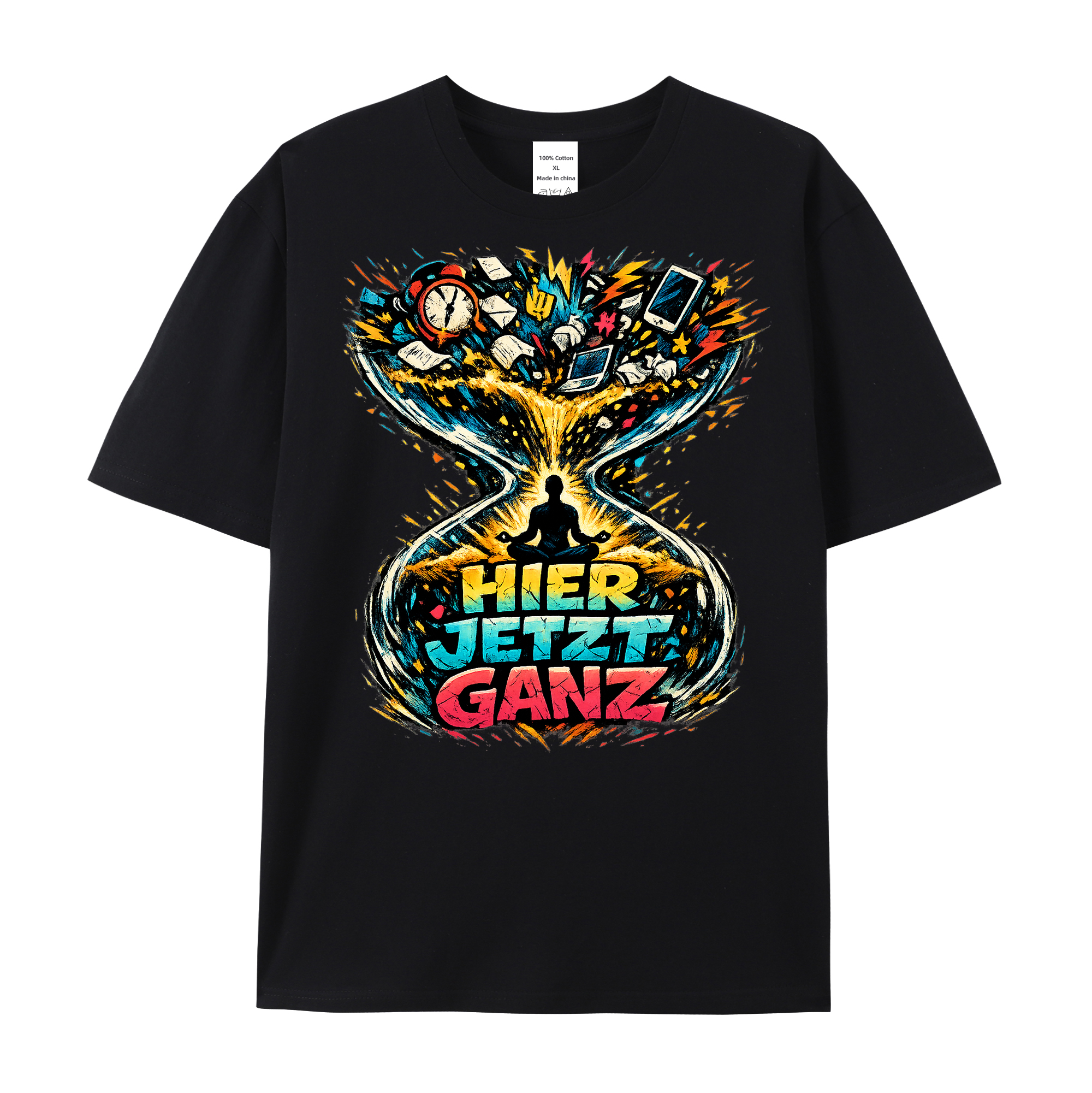 T-Shirt Hier, Jetzt, Ganz - Yoga Balance & Achtsamkeit