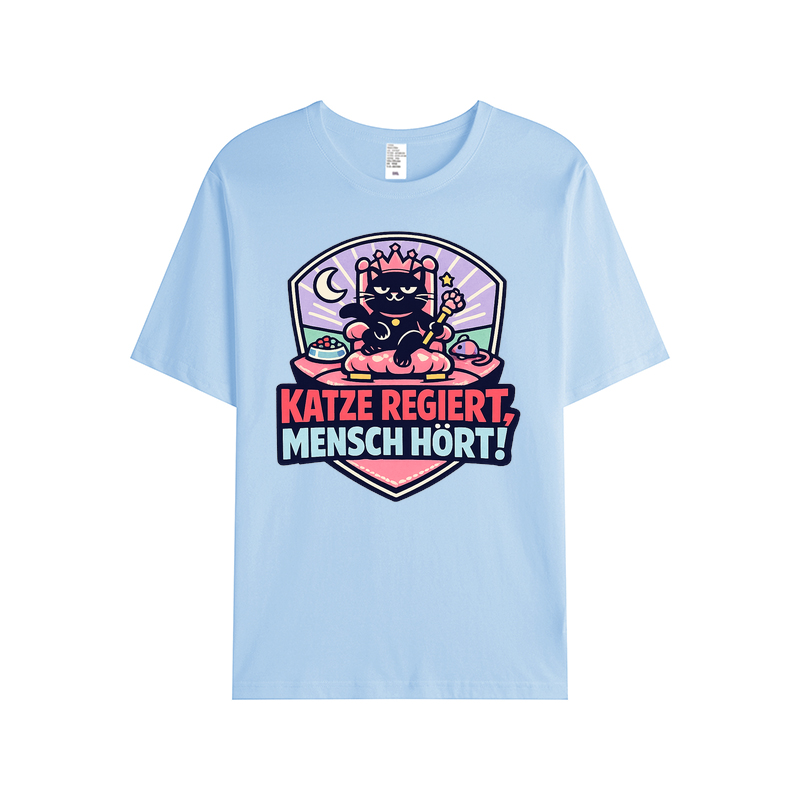 T-Shirt Katzenherrschaft – Mensch, dein Platz ist klar!