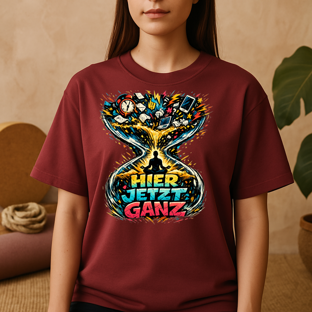 T-Shirt Hier, Jetzt, Ganz – Yoga Balance Shirt