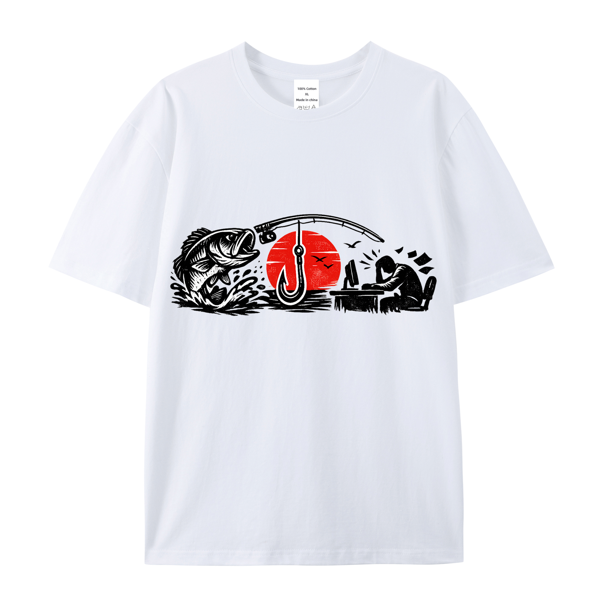 T-Shirt Anglerherz im Wassertraum